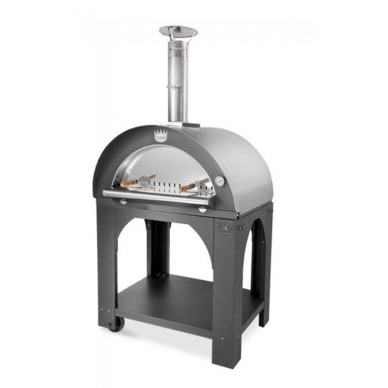 Clementi Pulcinella 80x60 Wood Fired Pizza Oven Pizza Makers & Ovens Steel Gray 12038673