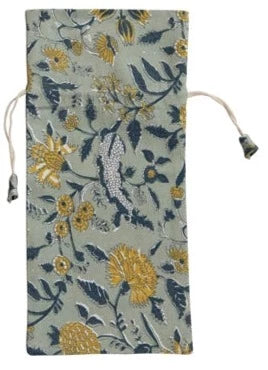 Cornflower Sage Cotton Wine Bags