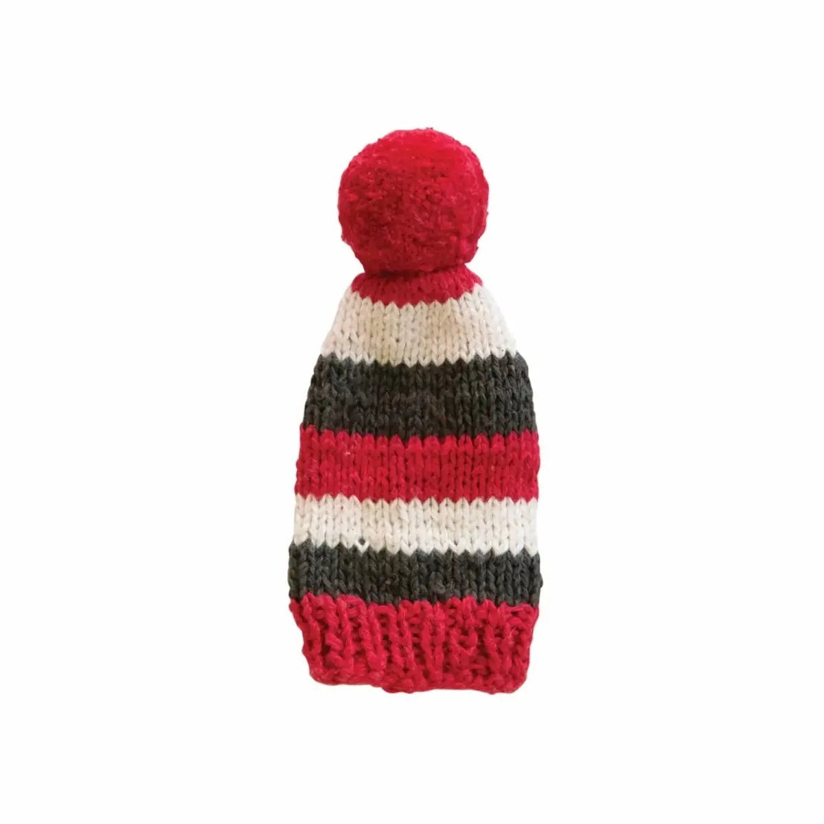 Cotton Knit Hat Bottle Toppers with Pom Pom Seasonal & Holiday Decorations Style 3 12044747