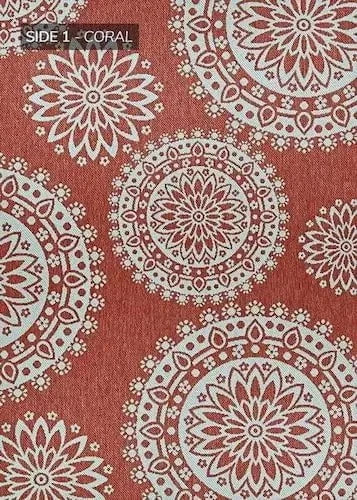 Couristan 8x10 Outdurable Flower Festival in Coral & Dune Double Sided Outdoor Rug Rugs 12025839