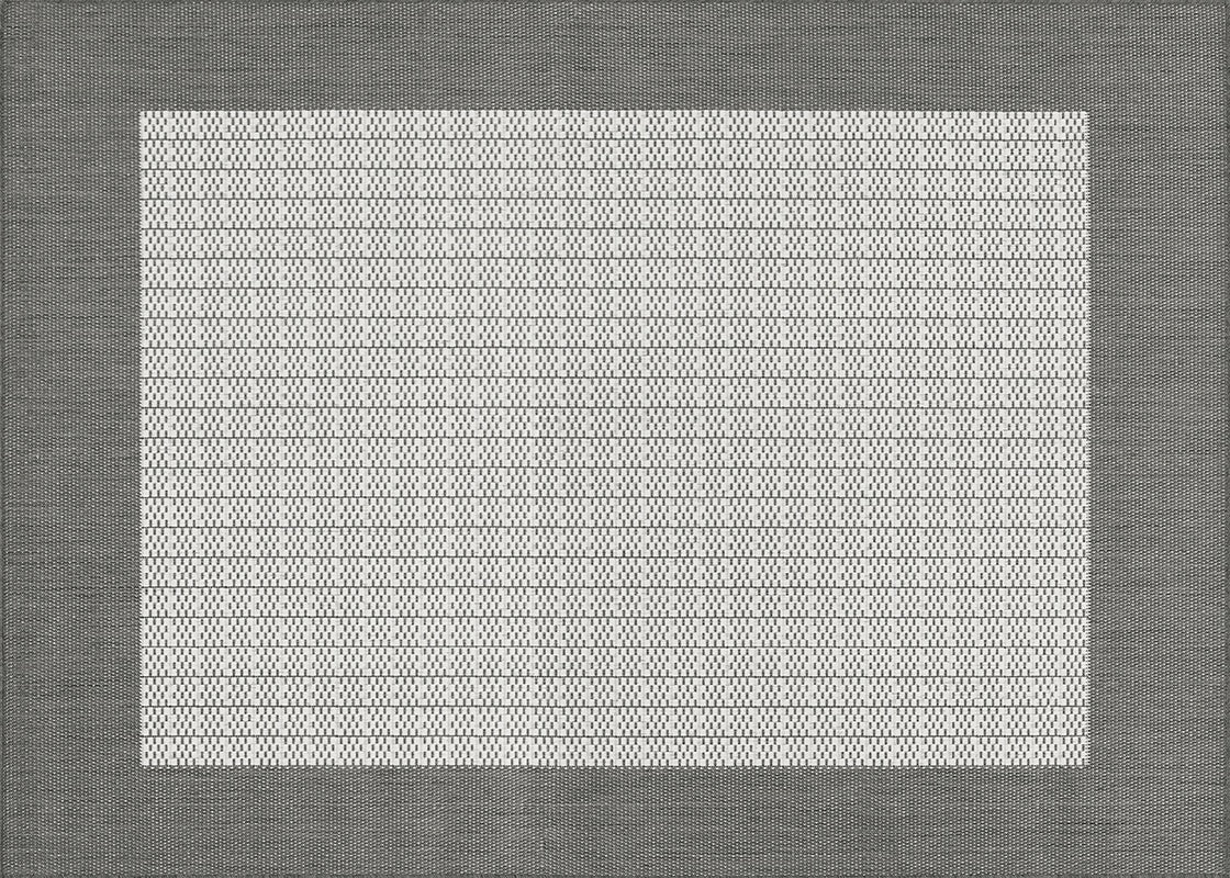 Couristan 8x10 Recife Checkered Field in Grey & White Outdoor Rug 12025815