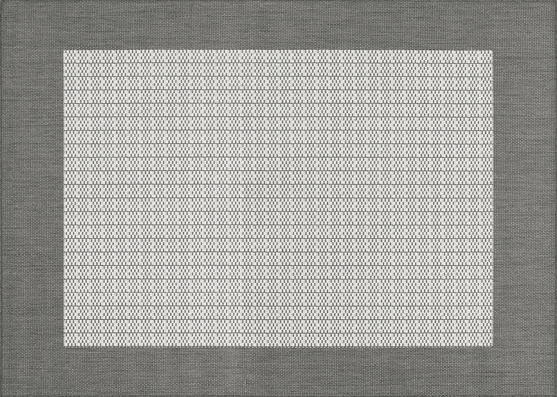 Couristan 8x10 Recife Checkered Field in Grey & White Outdoor Rug