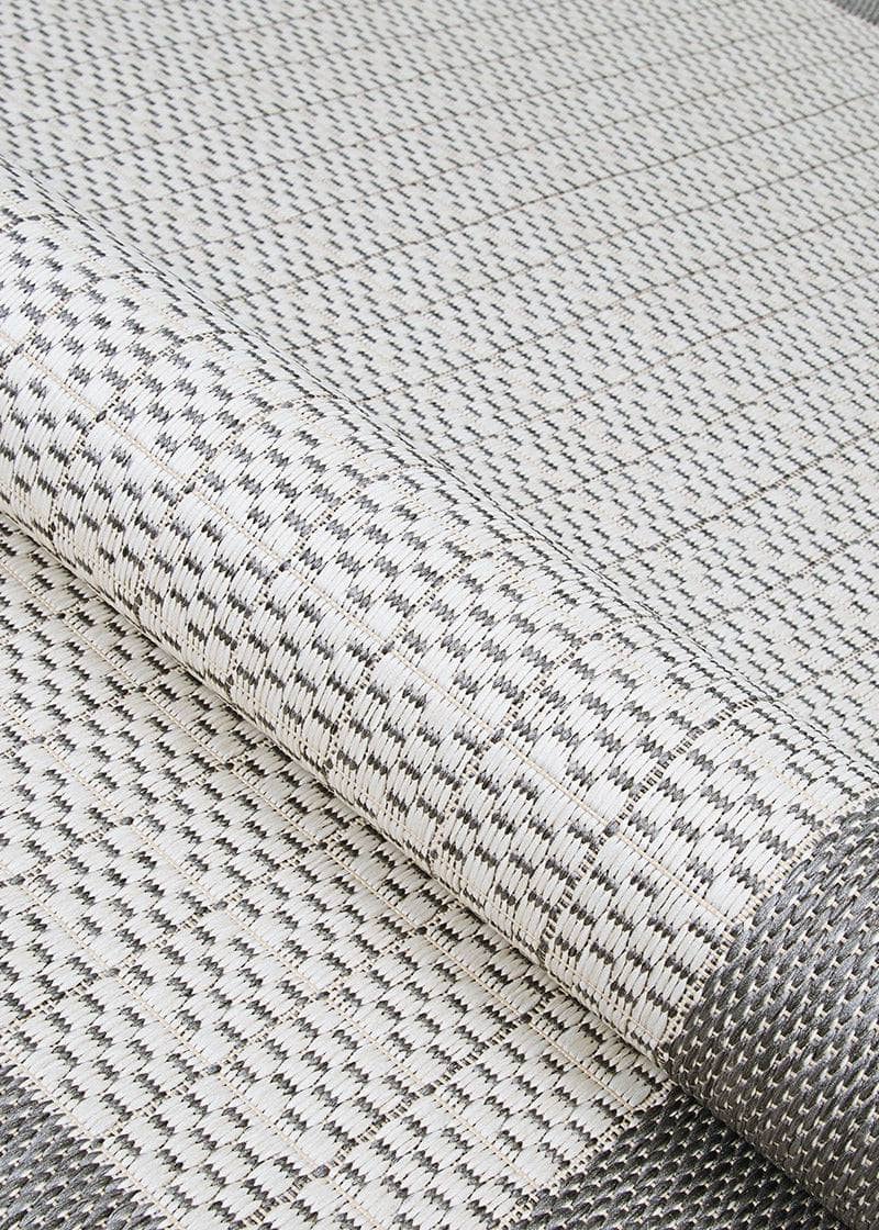 Couristan 8x10 Recife Checkered Field in Grey & White Outdoor Rug