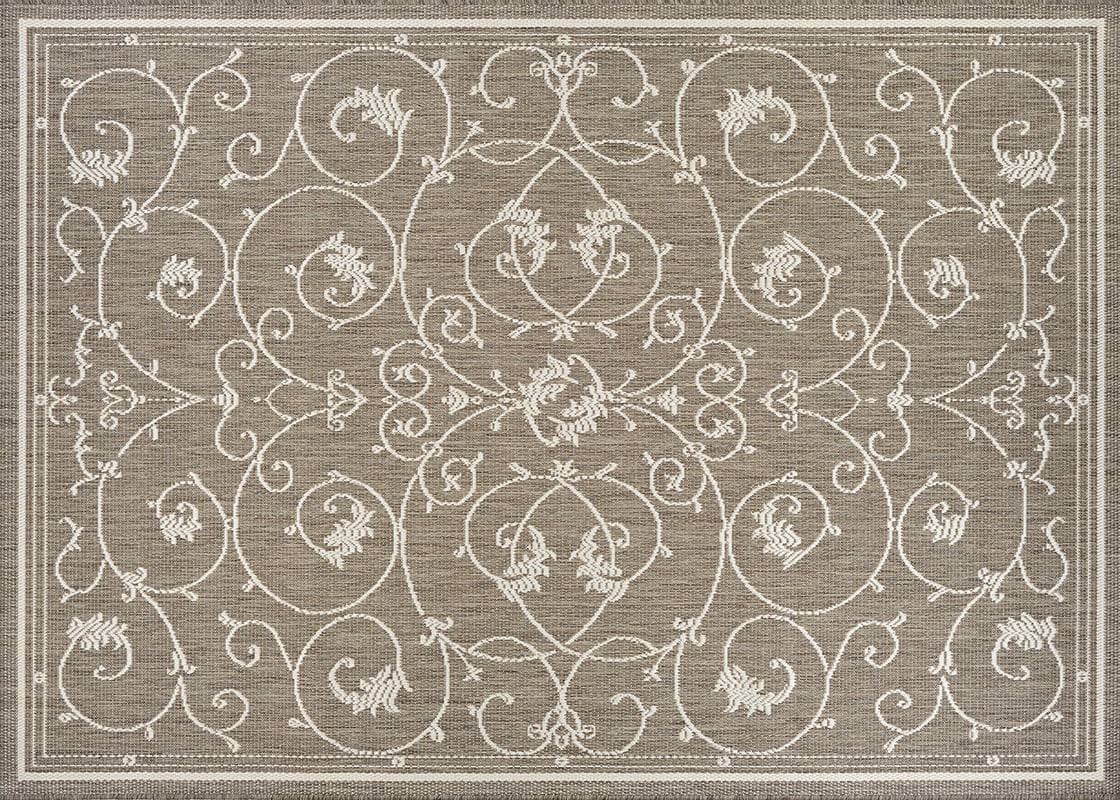 Couristan 8x10 Recife Veranda in Champagne & Taupe Outdoor Rug