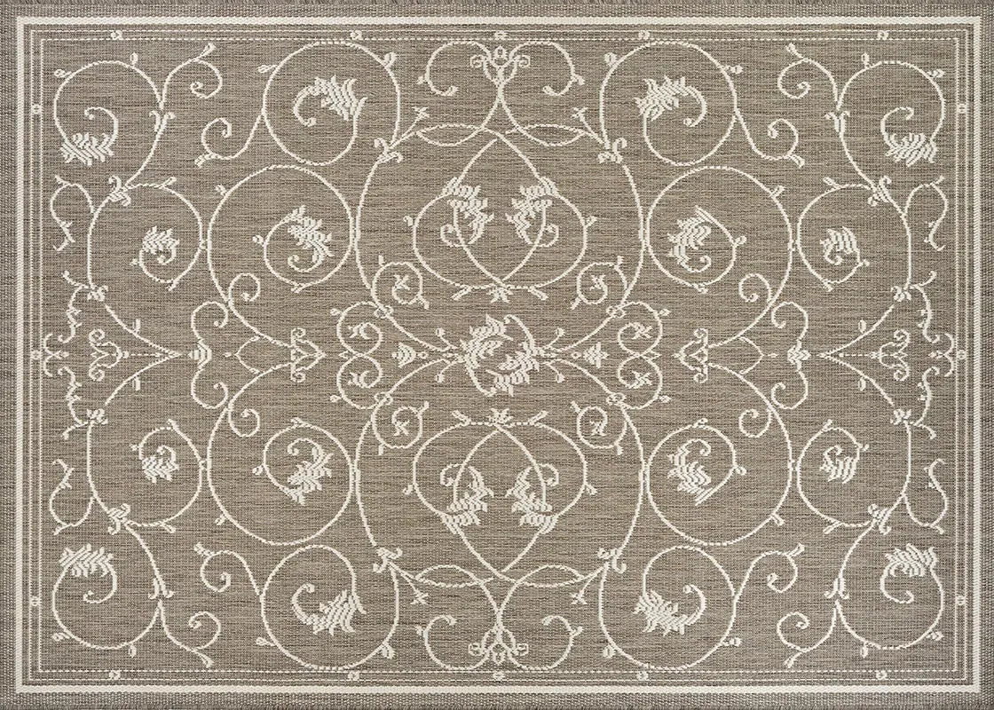 Couristan 8x10 Recife Veranda in Champagne & Taupe Outdoor Rug Rugs 12025816