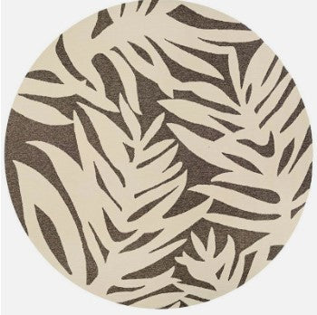 Couristan Outdoor Rug, 7'10 Round Covington Palms in Mocha 12026097