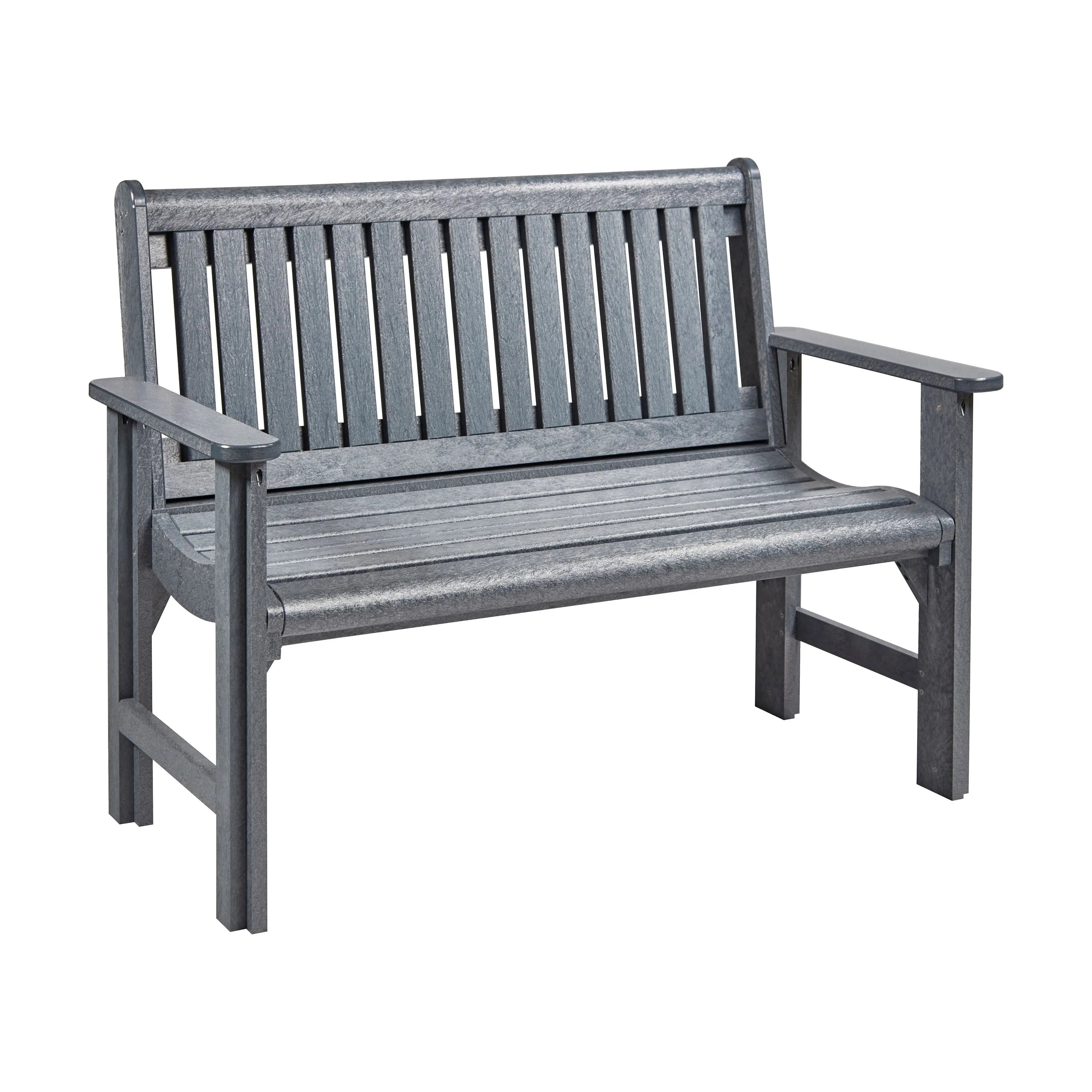 CR Plastic 4' Garden Bench Outdoor Benches Slate Grey 12041310