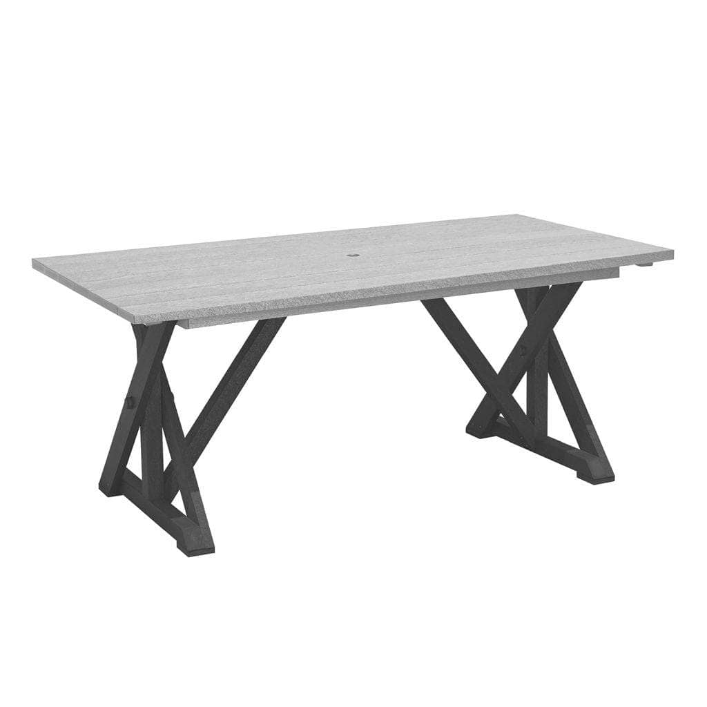 CR Plastic Harvest Wide Dining Table in Light Grey and Slate Grey 12043720