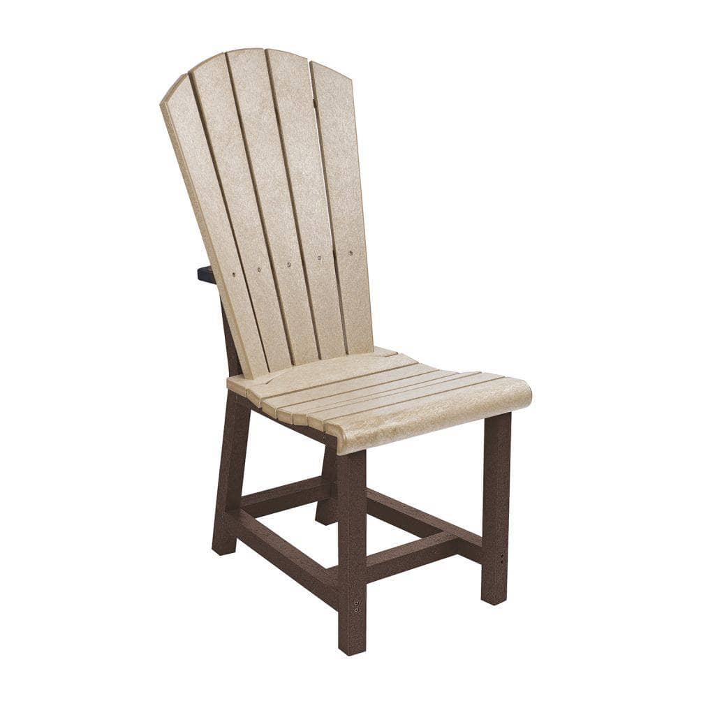 CR Plastics, Addy Dining Side Chair, Beige and Chocolate Finish 12043716