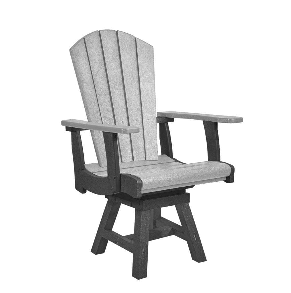 CR Plastics, Addy Swivel Dining Arm Chair, Two Tone, Light Grey / Slate Grey Finish 12043721
