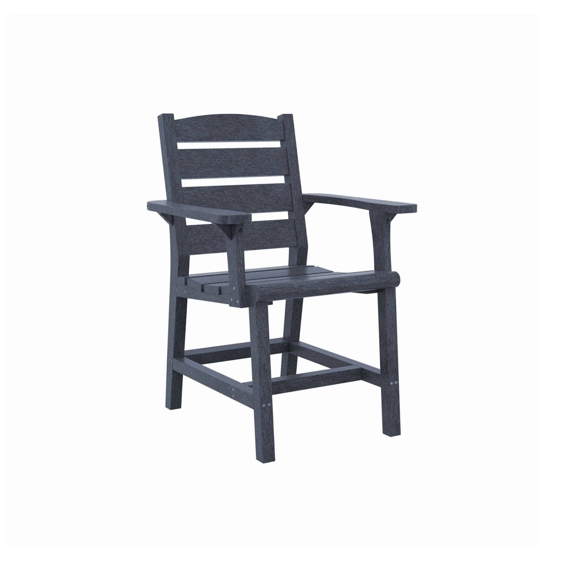 CR Plastics, Napa Dining Arm Chair, Slate Grey Finish 12046193