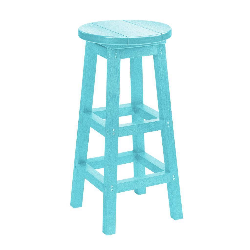 CR Plastics, Swivel Bar Stool, Aqua NO BACK 12043724