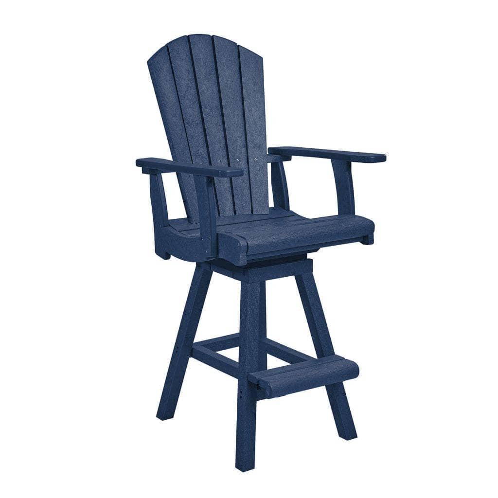 CR Plastics, Swivel Pub Arm Chair Frame, Navy 12042430