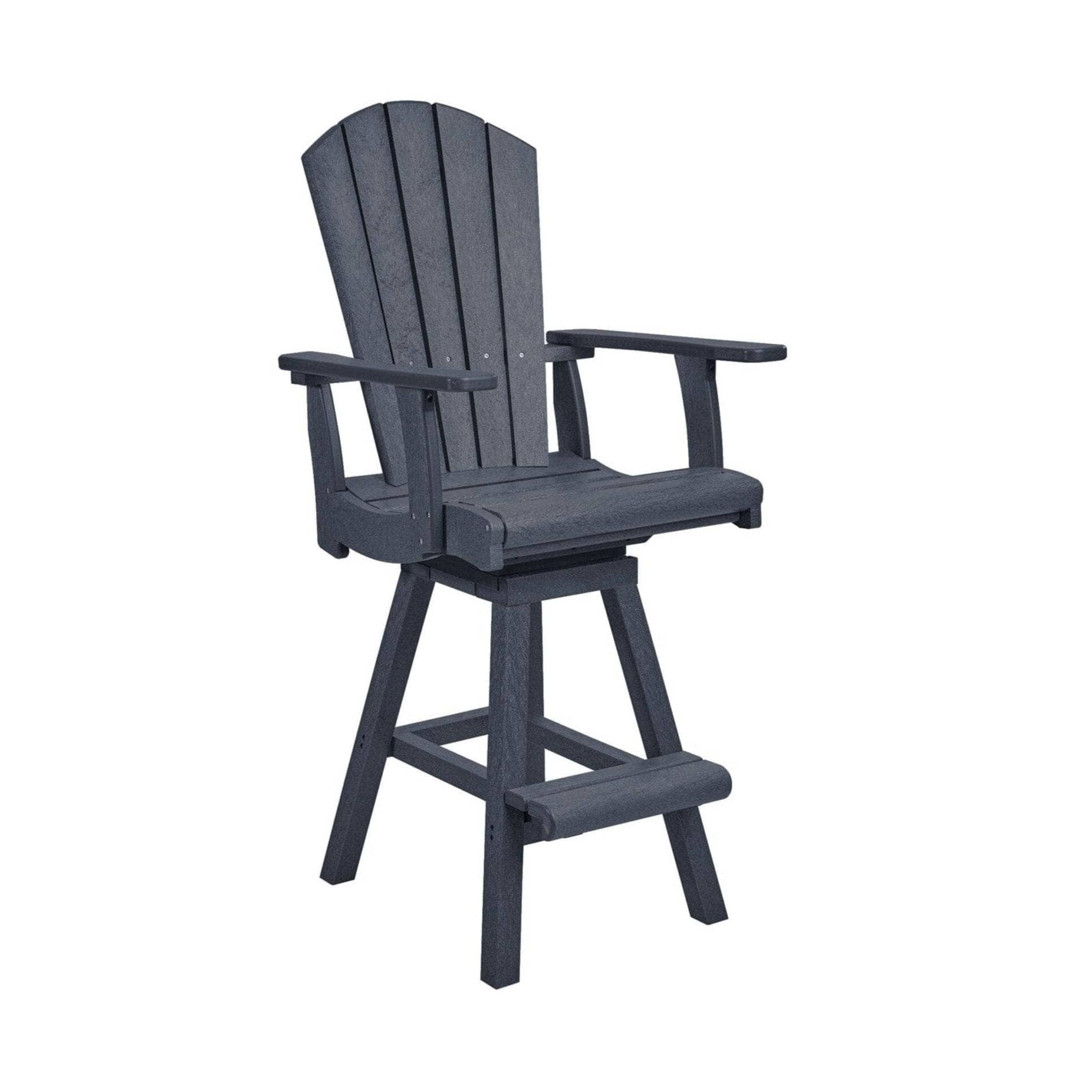 CR Plastics, Swivel Pub Arm Chair Frame, Slate Grey 12039416