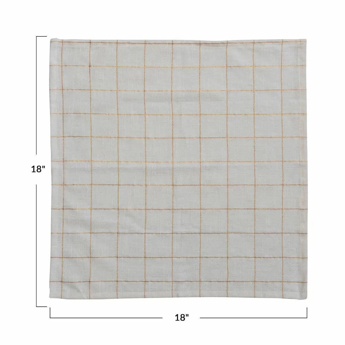 Cream and Metallic Gold Grid Pattern Cotton Napkins, Set of 4 Seasonal & Holiday Decorations 12044807