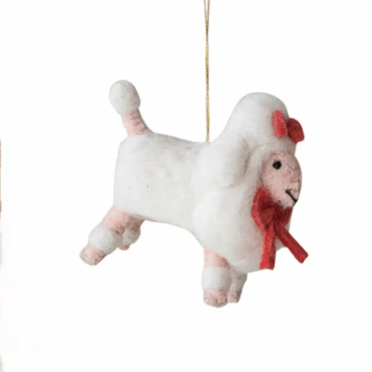 Creative Co-Op Handmade Wool Felt Poodle Ornament Holiday Ornaments 12047828
