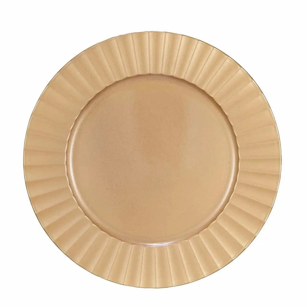 Decorative Plastic Fluted Charger in Gold Finish Seasonal & Holiday Decorations 12044808
