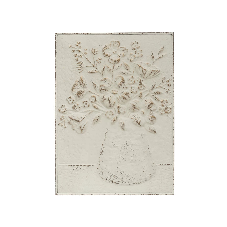 Embossed Metal Wall Decor - Flowers in Vase 12034506