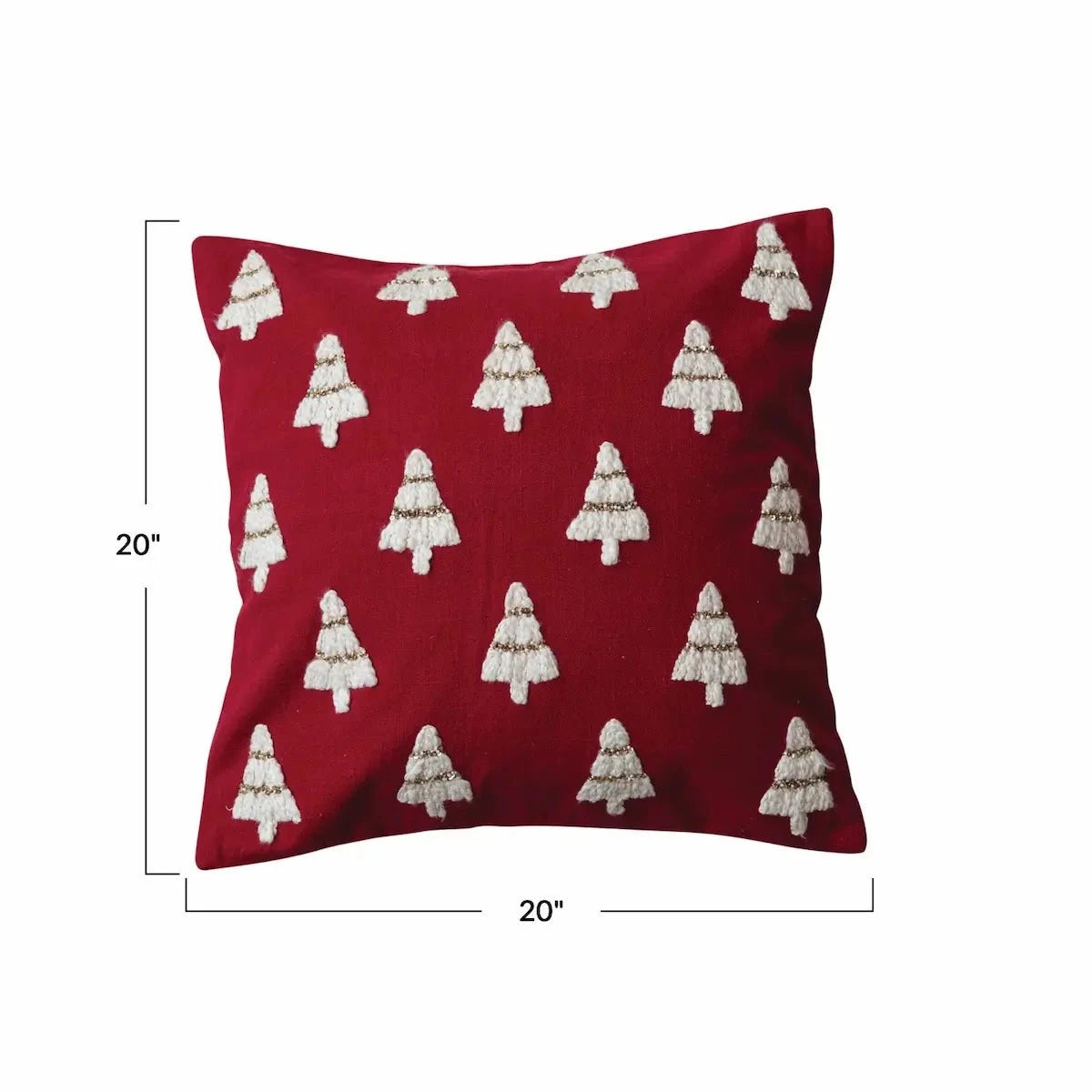 Embroidered Cotton Red & White Christmas Tree 20