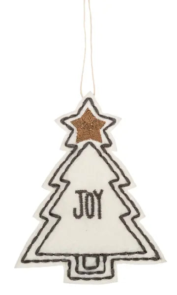 Embroidered Holiday Tree with Star Ornaments Holiday Ornaments
