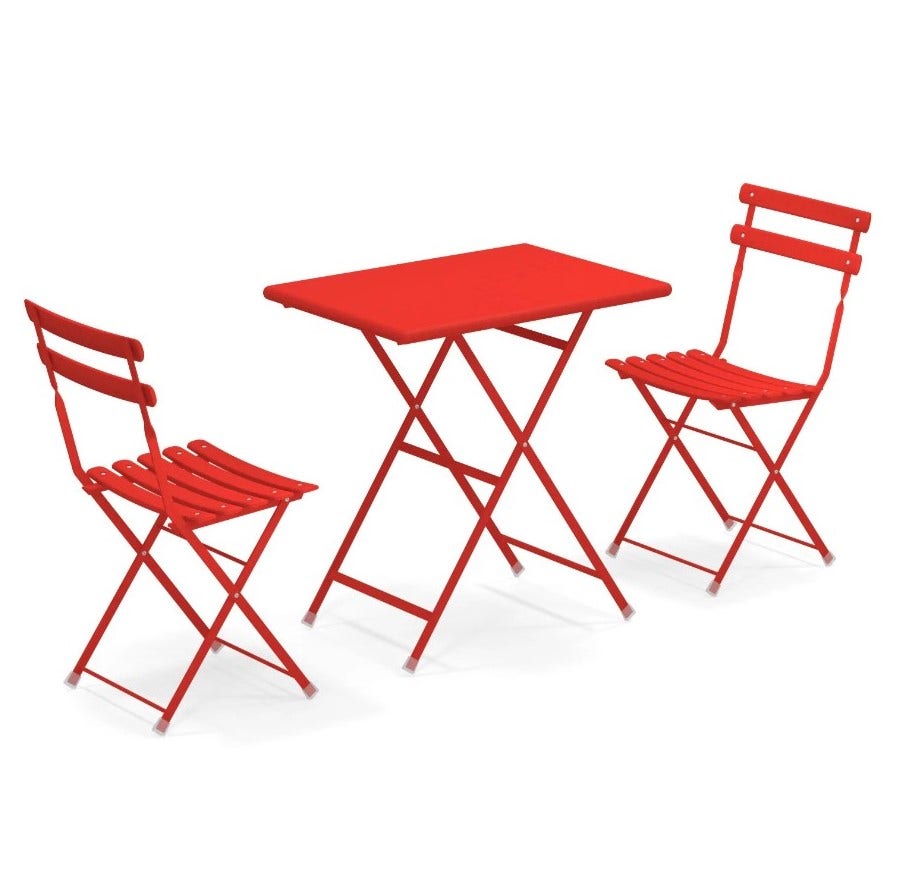 Emu Arc En Ciel Set with 2 Folding Chairs and 1 Folding Table Outdoor Furniture Sets