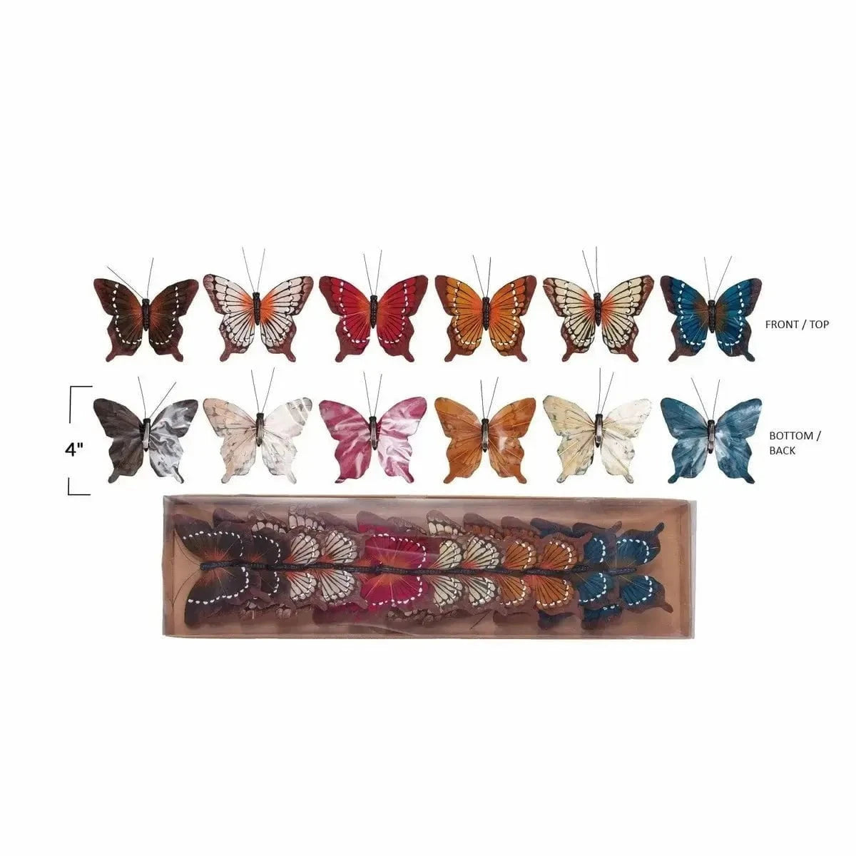 Fabric Butterfly Clip-on Ornaments, Boxed Set of 12 Seasonal & Holiday Decorations 12044812