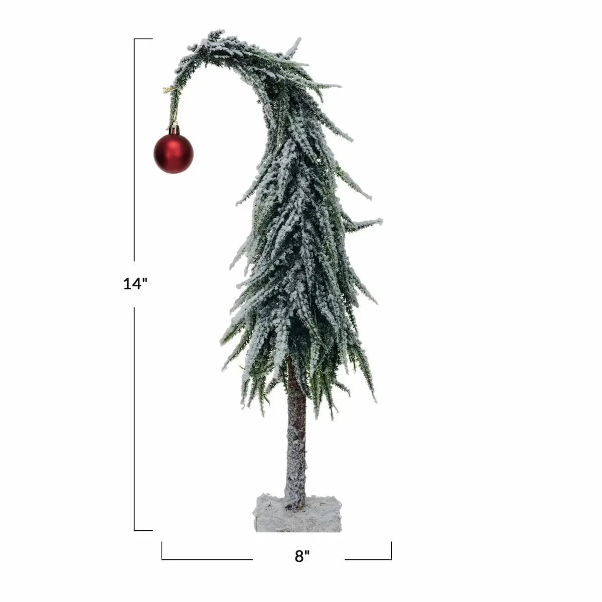 Faux Evergreen Trees with Red Ornament Seasonal & Holiday Decorations Small 12044758