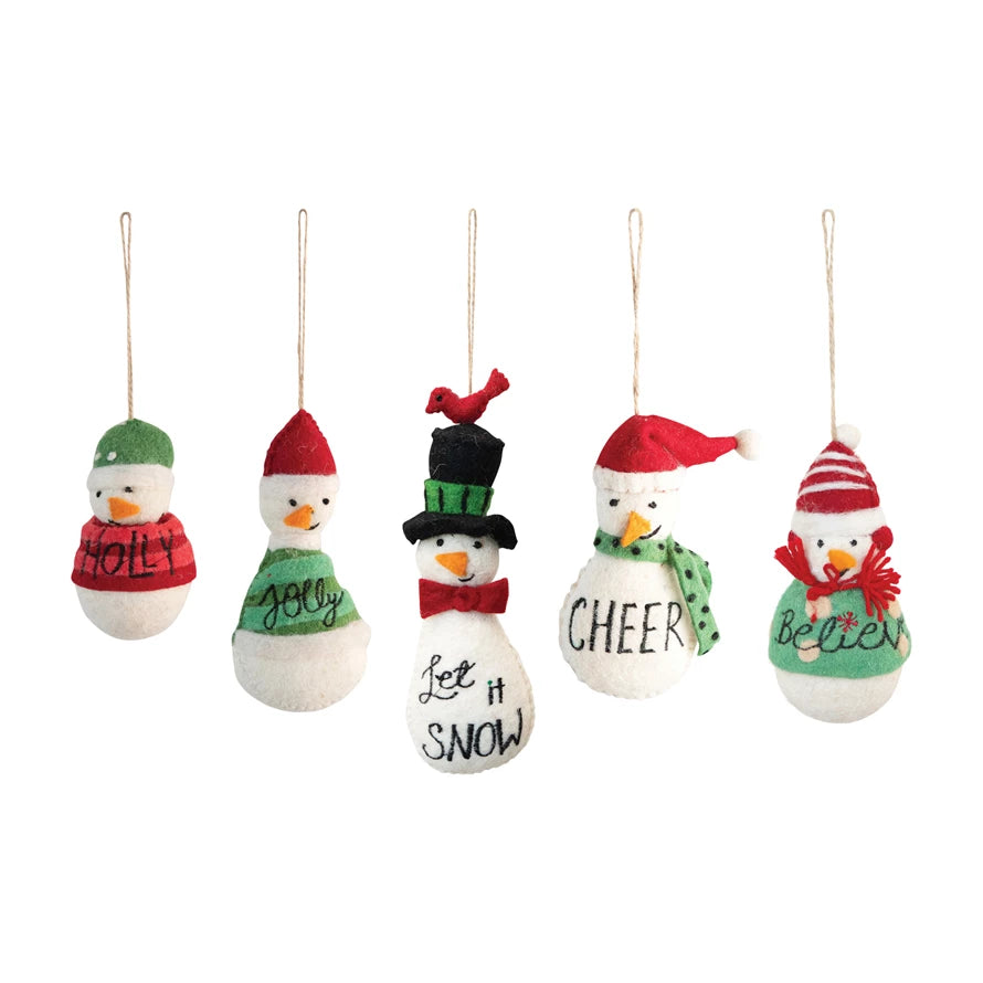 Felt Snowman Ornaments