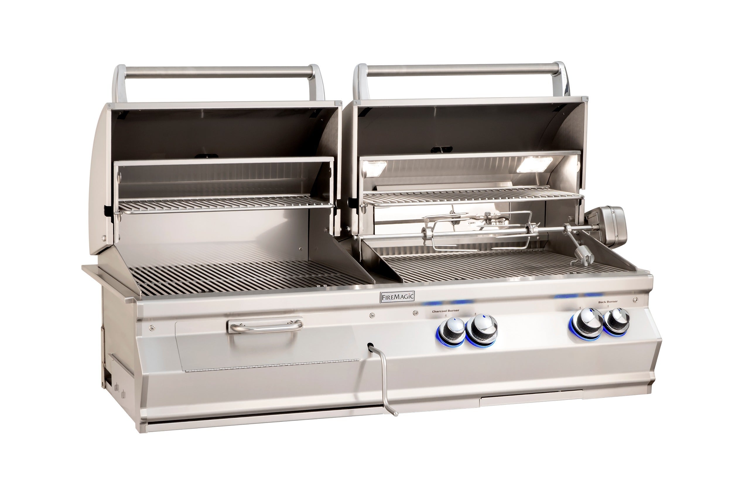 Fire Magic Aurora A830i Built-In Gas and Charcoal Combination Grills Outdoor Grills