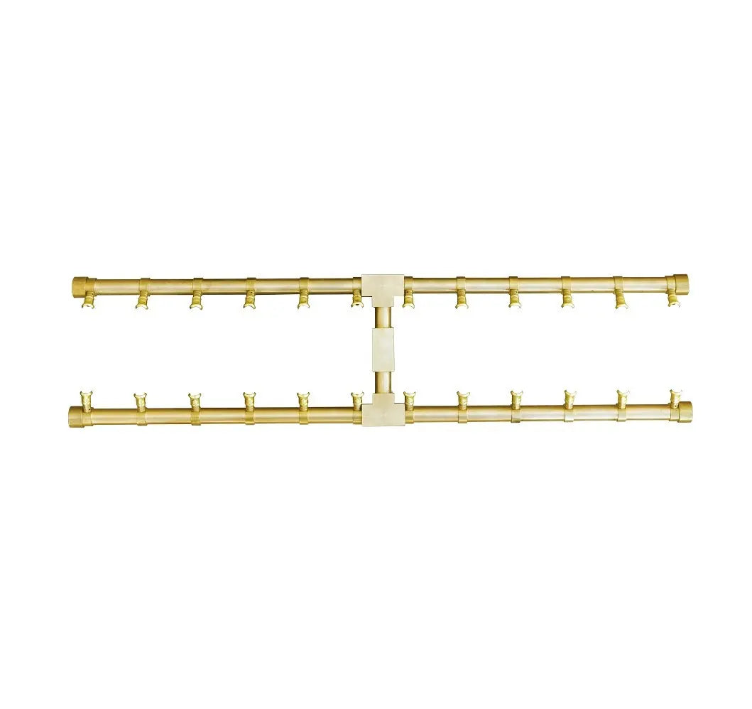 FireGear Pro Series Brass H-Style Burner Kit Fireplaces Natural Gas / 24" 12038048