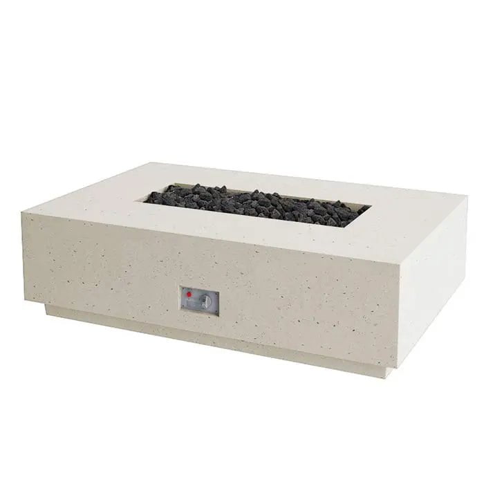 FireGear Sanctuary 1 Rectangular 56 inch Fire Table in Arctic White Fire Pits