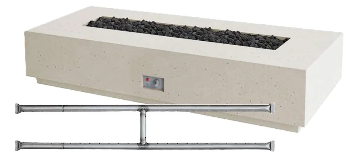 FireGear Sanctuary 1 Rectangular 76 inch Fire Table in Arctic White Fire Pits Stainless Steel Burner / Natural Gas / Match Throw (MT) 12045219