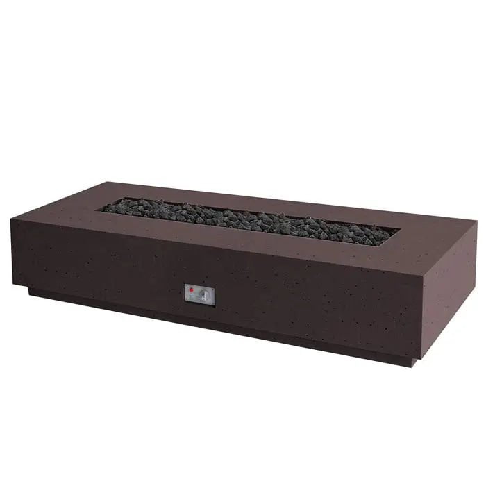 FireGear Sanctuary 1 Rectangular 76 inch Fire Table in Chocolate Brown Fire Pits