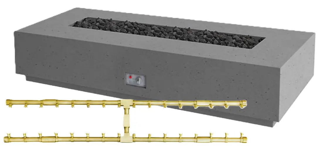 FireGear Sanctuary 1 Rectangular 76" Fire Table in Slate Grey Fire Pits Pro Series Burner / Natural Gas / Match Throw (MT) 12045545