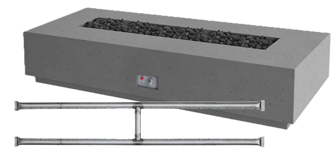 FireGear Sanctuary 1 Rectangular 76 inch Fire Table in Slate Grey Fire Pits Stainless Steel Burner / Natural Gas / Match Throw (MT) 12045546