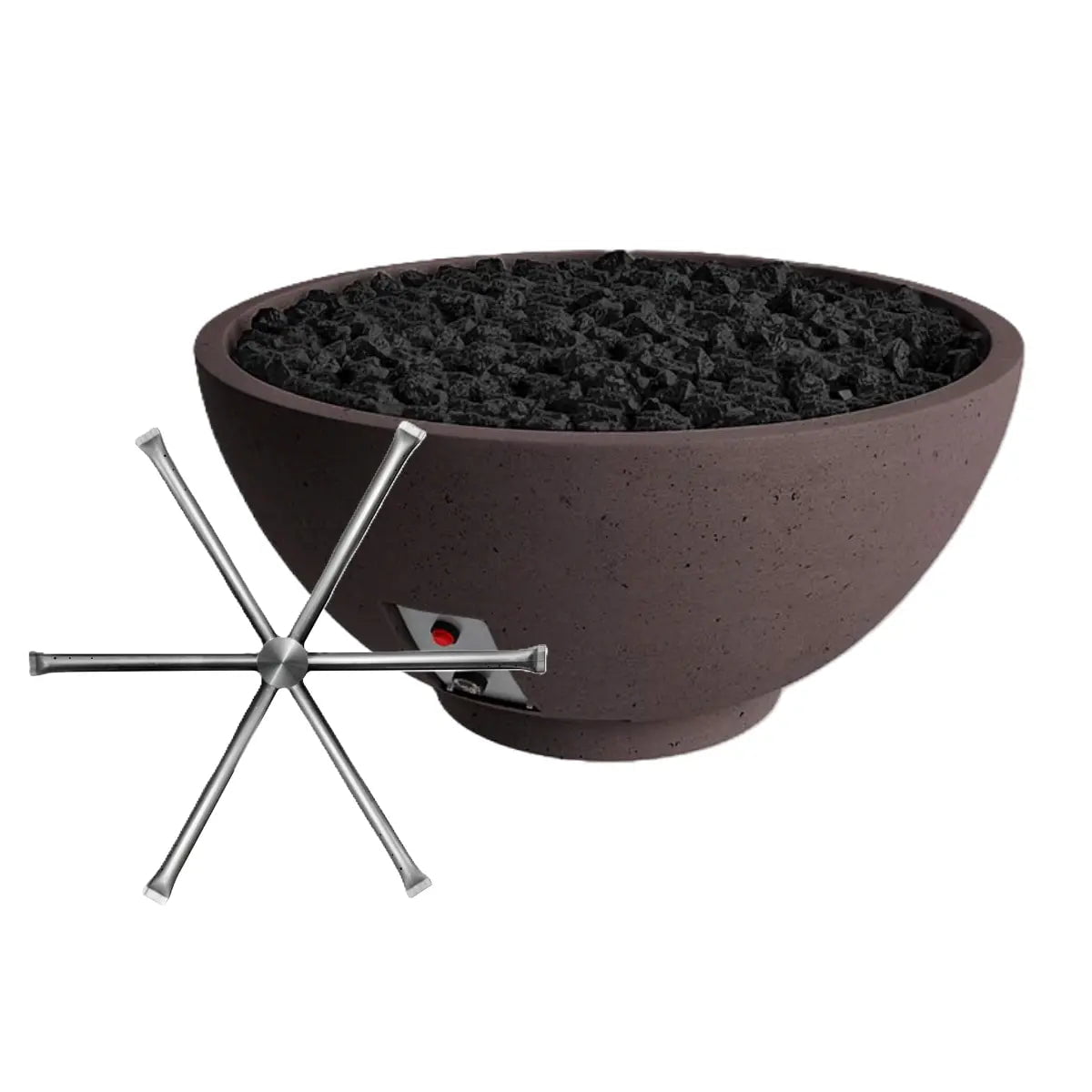 FireGear Sanctuary 2 Round 39 inch Fire Table in Chocolate Brown Fire Pits