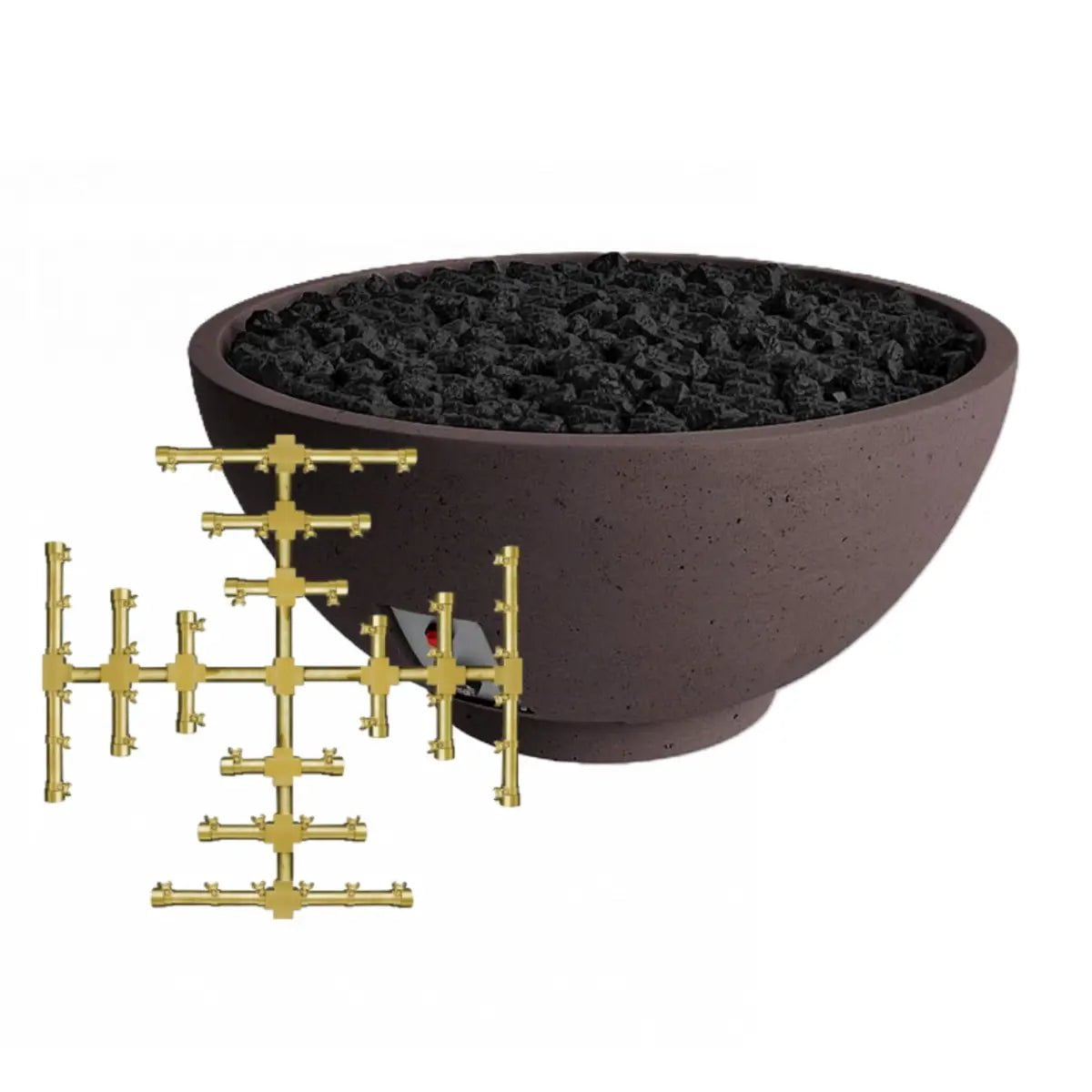 FireGear Sanctuary 3 Round 30 inch Fire Table in Chocolate Brown Fire Pits