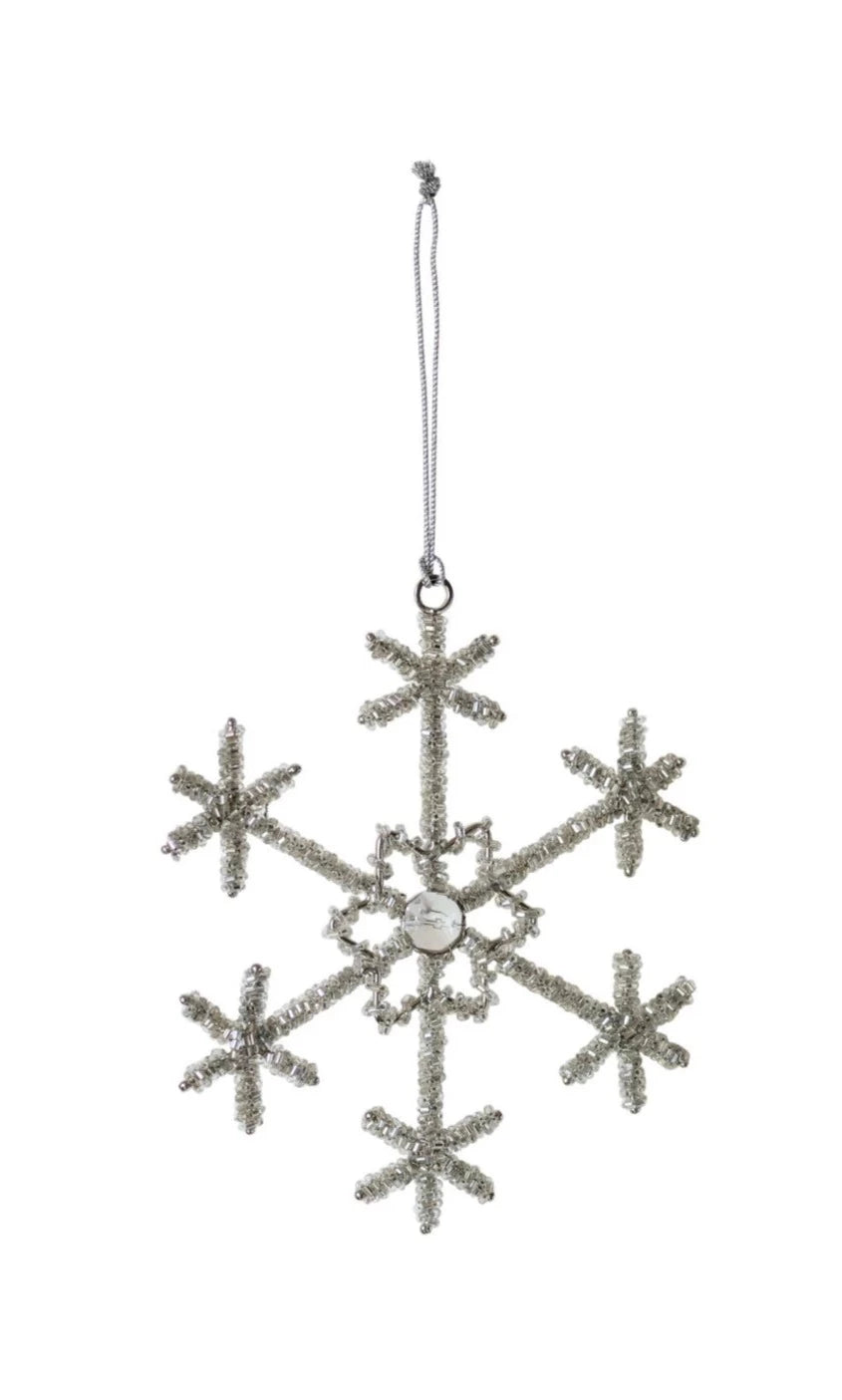 Glass Bead & Jewel Snowflake Ornament Style 1 12039761