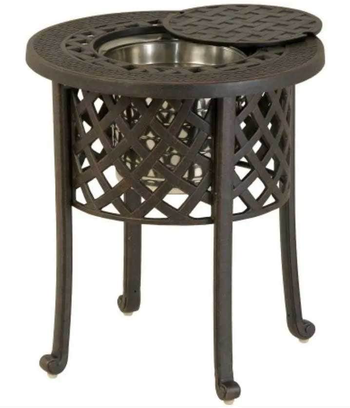 Hanamint Berkshire 20 inch Round Ice Bucket Side Table (Desert Bronze Finish) Outdoor Tables 12025066