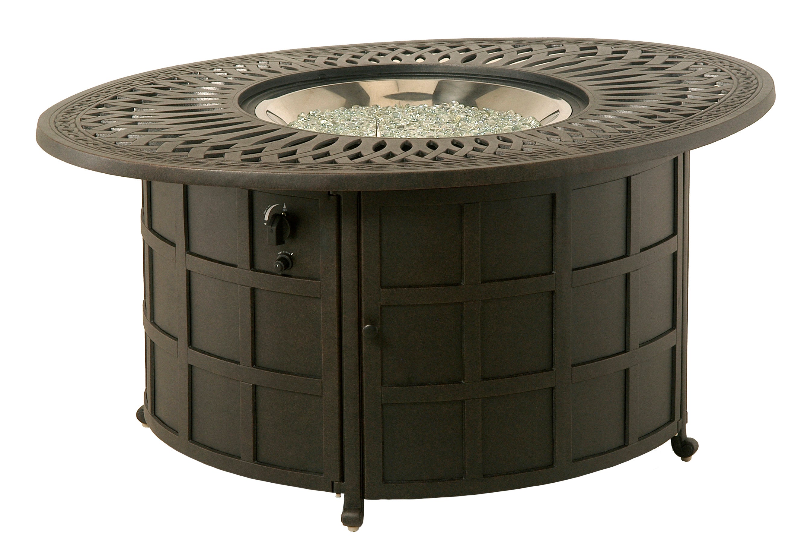 Hanamint Mayfair Oval Enclosed Gas Fire Pit Table Fireplaces 12039141