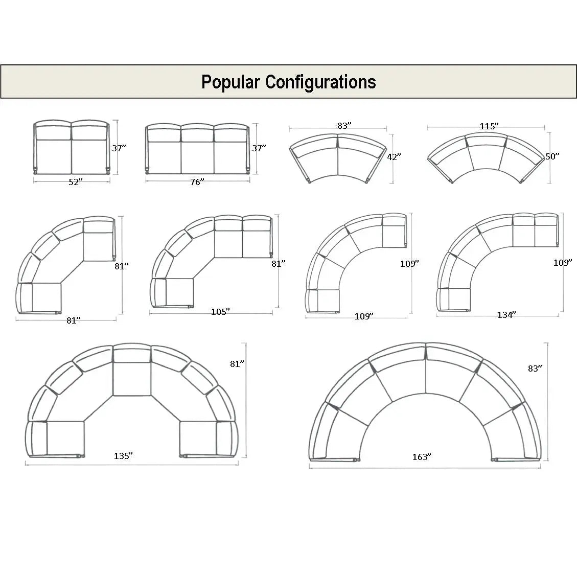 Hanamint Stratford Estate Crescent Left Chair Outdoor Sectional Sofa Units 12026142