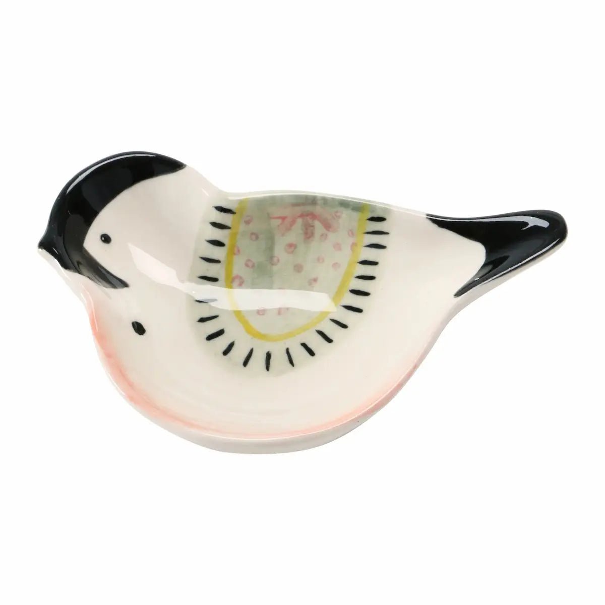 Hand-Painted Stoneware Bird Shaped Dish Tableware Style 2 12044626
