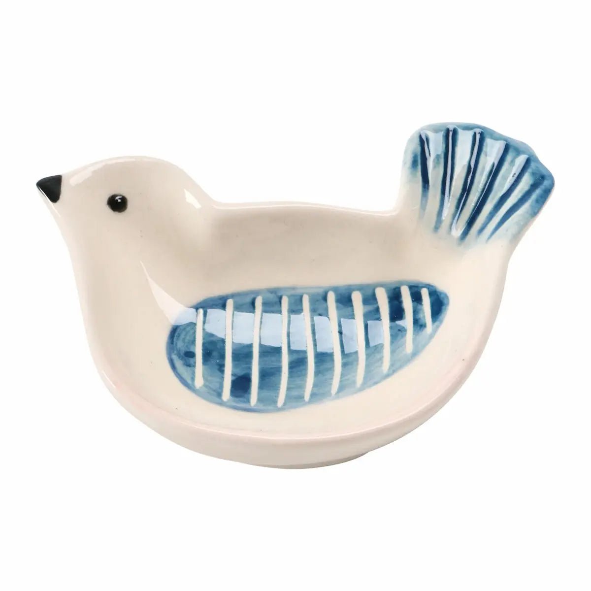 Hand-Painted Stoneware Bird Shaped Dish Tableware Style 4 12044628