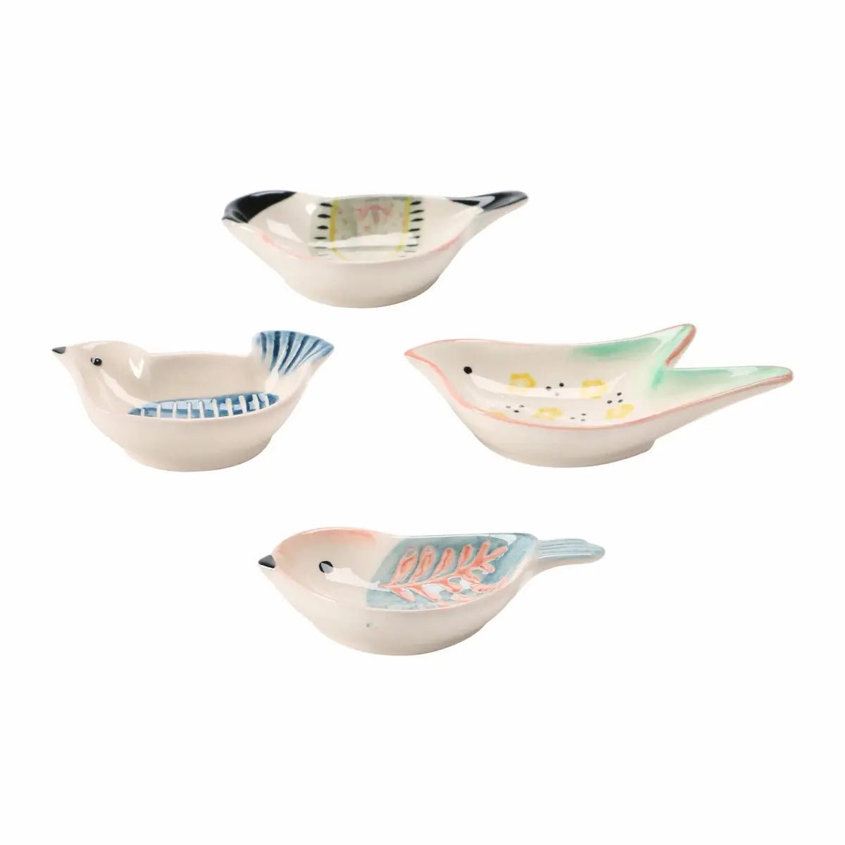 Hand-Painted Stoneware Bird Shaped Dish Tableware