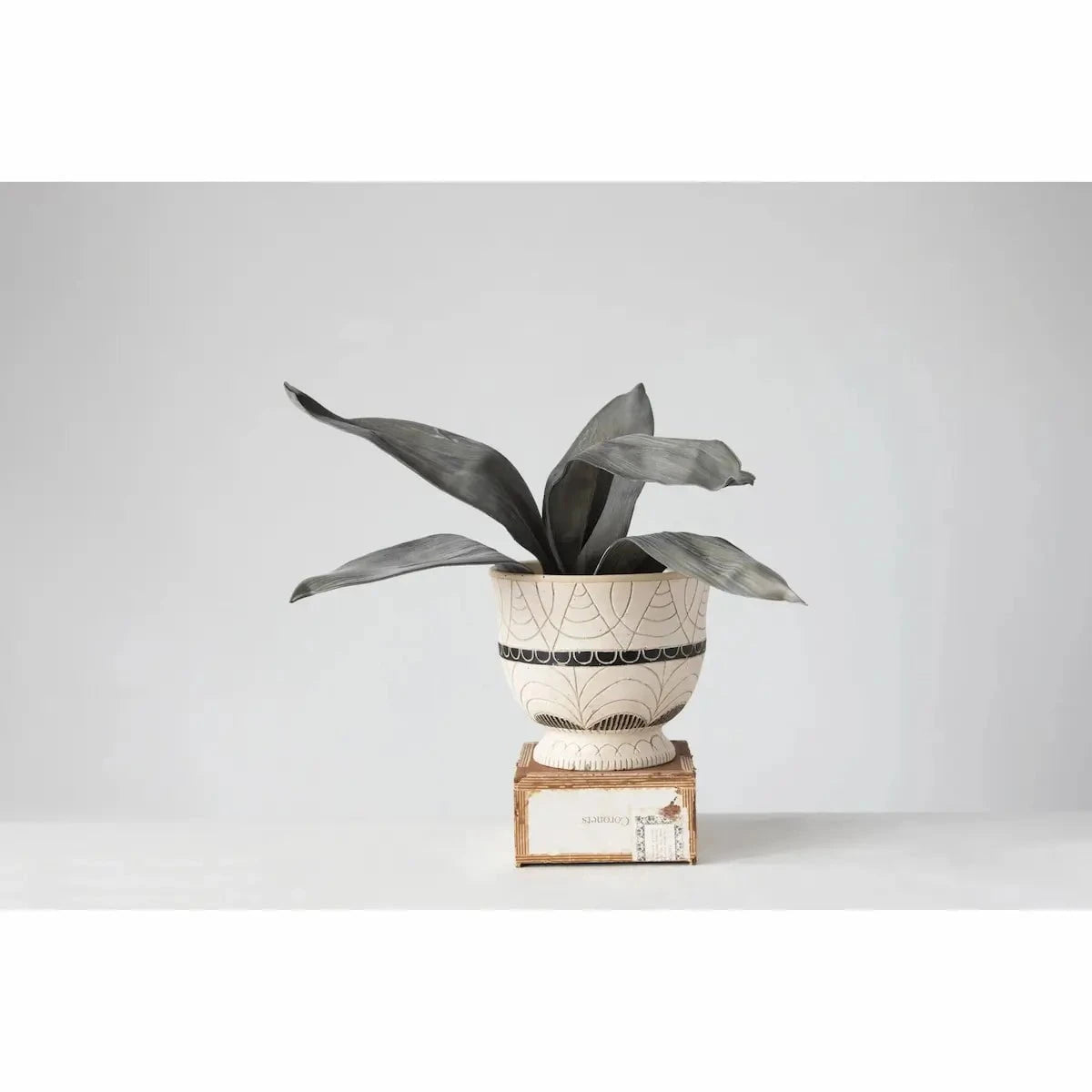 Hand Painted Terra Cotta Footed Planter Pots & Planters 12037798
