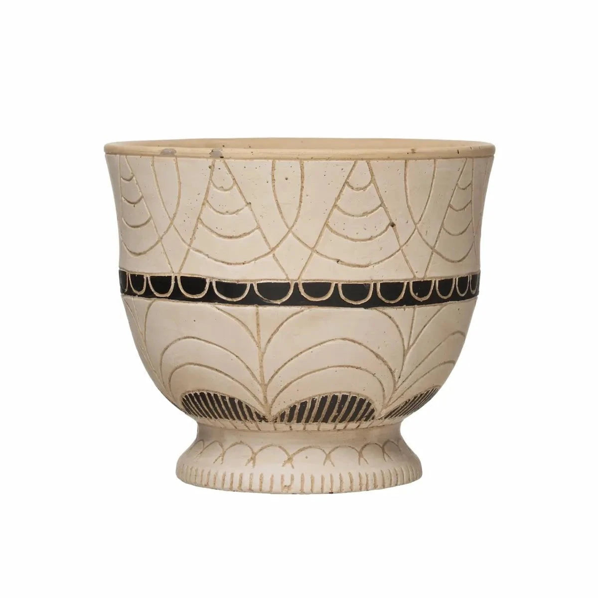 Hand Painted Terra Cotta Footed Planter Pots & Planters 12037798