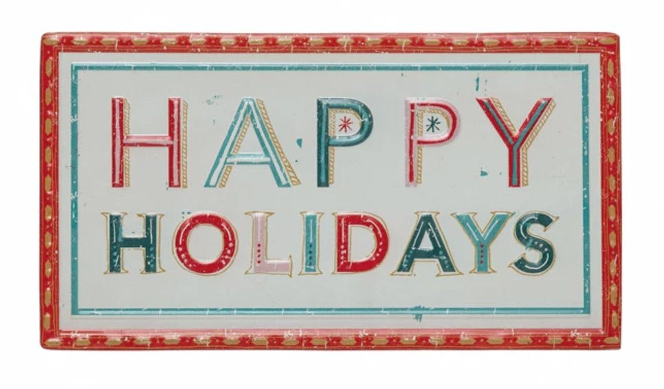 Happy Holidays Embossed Metal Wall Decor 12039933