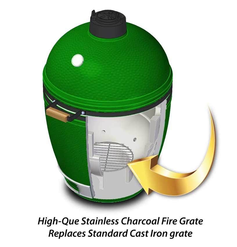 High-Que Stainless Steel High-Heat Firegrate Upgrade for Big Green Egg Outdoor Grill Replacement Parts