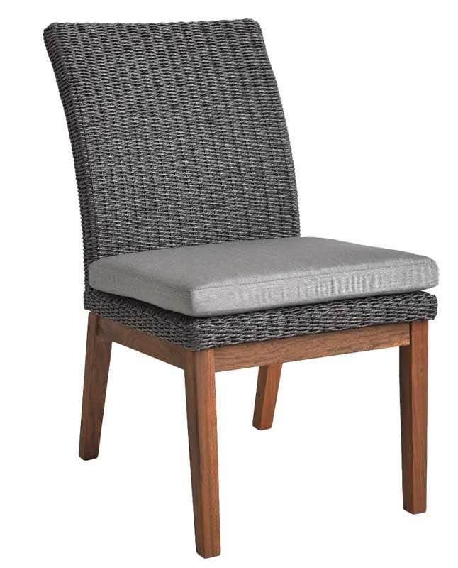 Jensen Outdoor Coral Dining Side Chair in Gray Weave and Level Pumice Cushion Outdoor Chairs 12031188