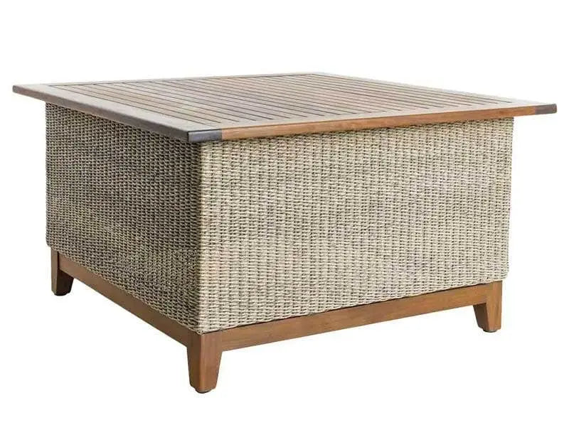 Jensen Outdoor Coral Square Chat Table in Natural Weave Coffee Tables 12027603